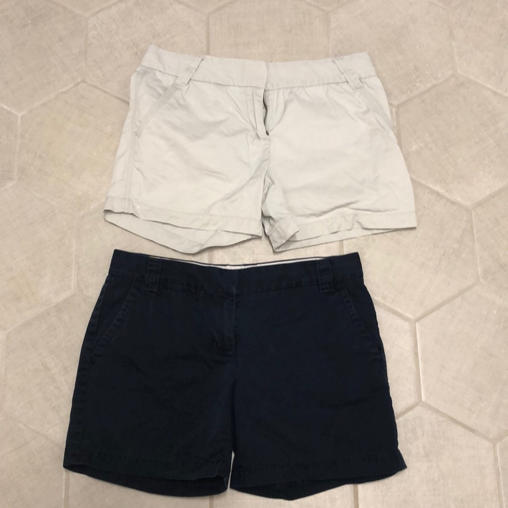 2 pairs J.Crew classic twill city fit chino shorts